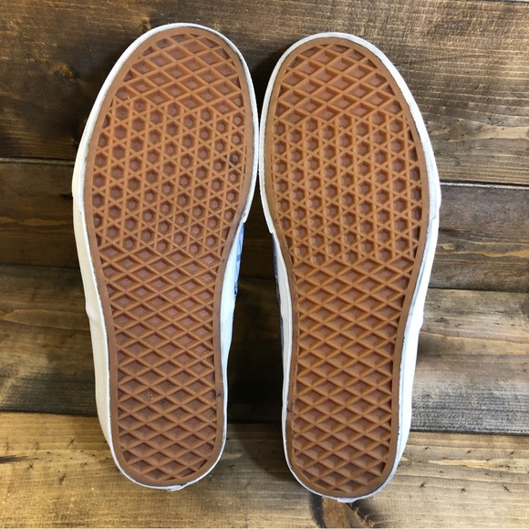 Vans Off the Wall Blue Orange Plaid Sneakers Women’s Size 9.5 Mens Size 8 - Picture 6 of 6